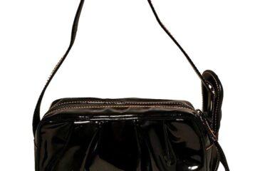 1297018 fendi borsa mini b black patent leather handbag 850